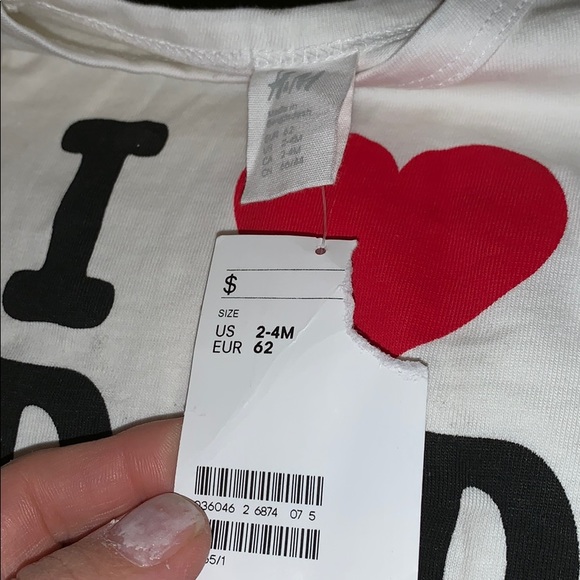 H&M matching I Love Dad shirt & pants outfit 2-4m - Picture 4 of 6